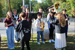  band students performing outside